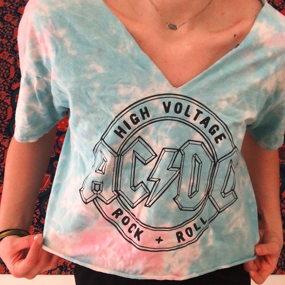 Crop top AC/DC tiedye
